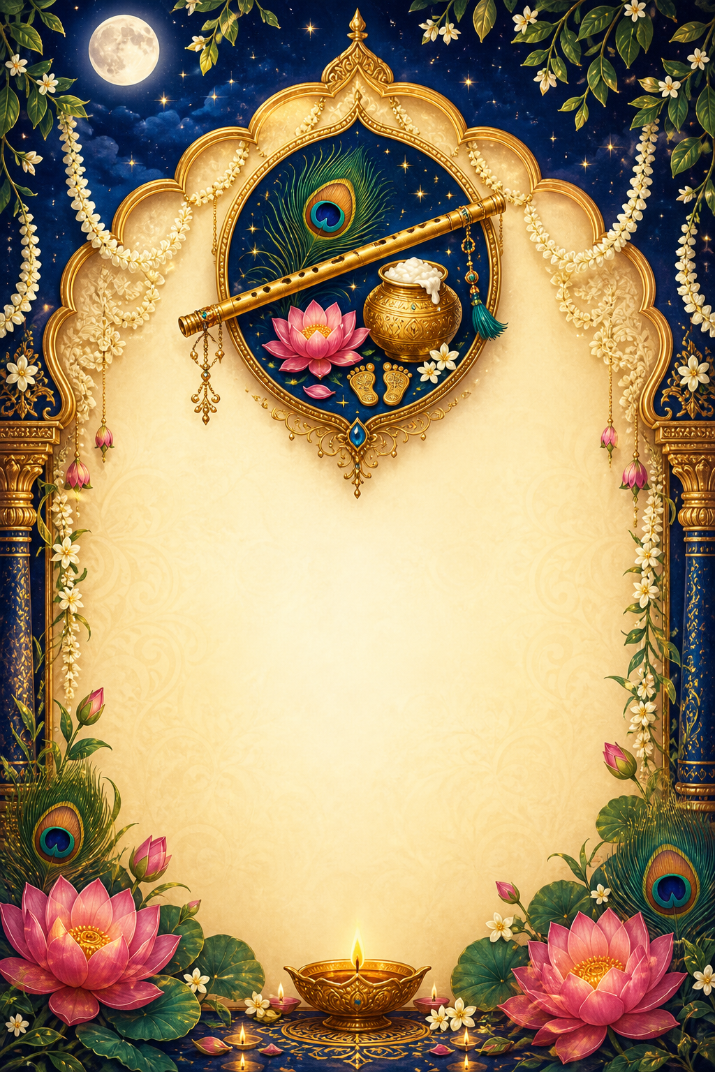 Krishna Janmashtami hindi invitation template